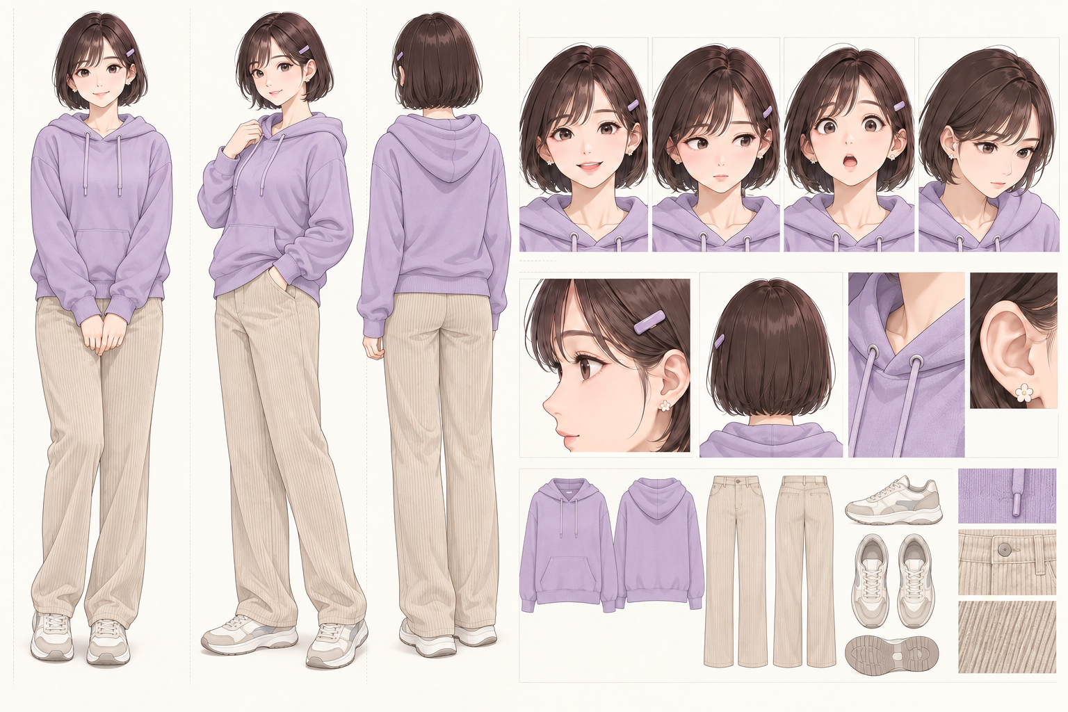 루나 가을 평상복 캐릭터 시트