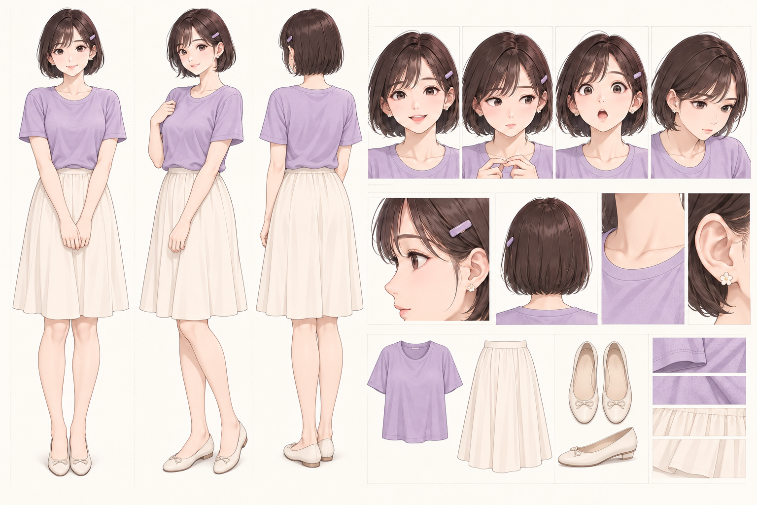 루나 여름 평상복 캐릭터 시트